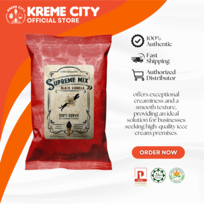 TOP Creamery Supreme Black Vanilla Soft Serve Ice Cream Powder Premix 1kg
