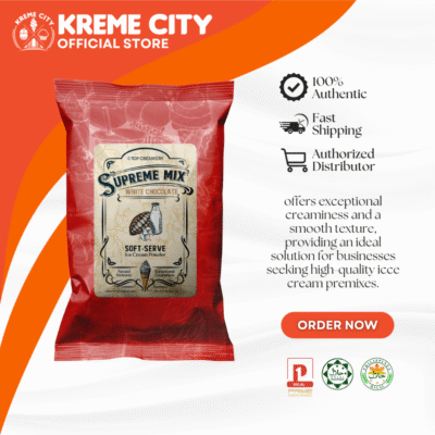 TOP Creamery Supreme White Chocolate Soft Serve Ice Cream Powder Premix 1kg
