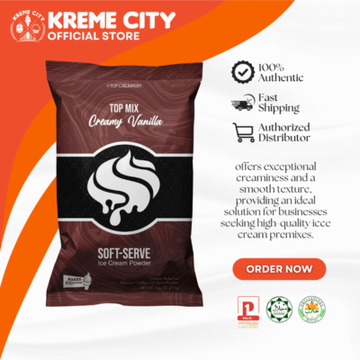 TOP Creamery Topmix Creamy Vanilla Soft Serve Ice Cream Powder 1kg