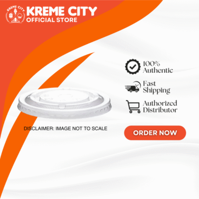 Kreme City PP Plastic Flat Lid Clear 95mm 100s